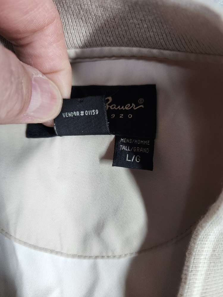 Eddie Bauer Mens Jacket Beige Golf Pullover Windbreaker Size Large V Neck
