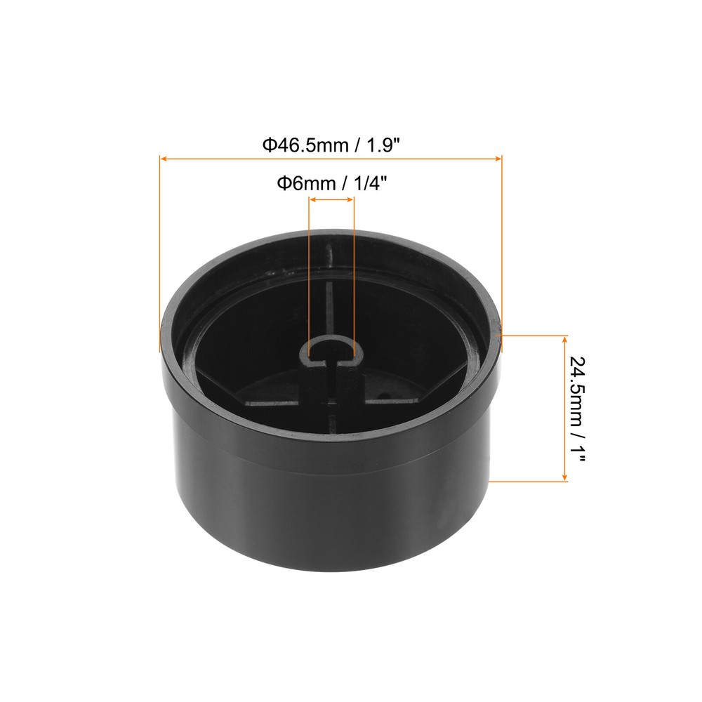 Aluminum Potentiometer Knobs 1/4"x1.9" D-Shaped Shaft Top Hat Knobs Black