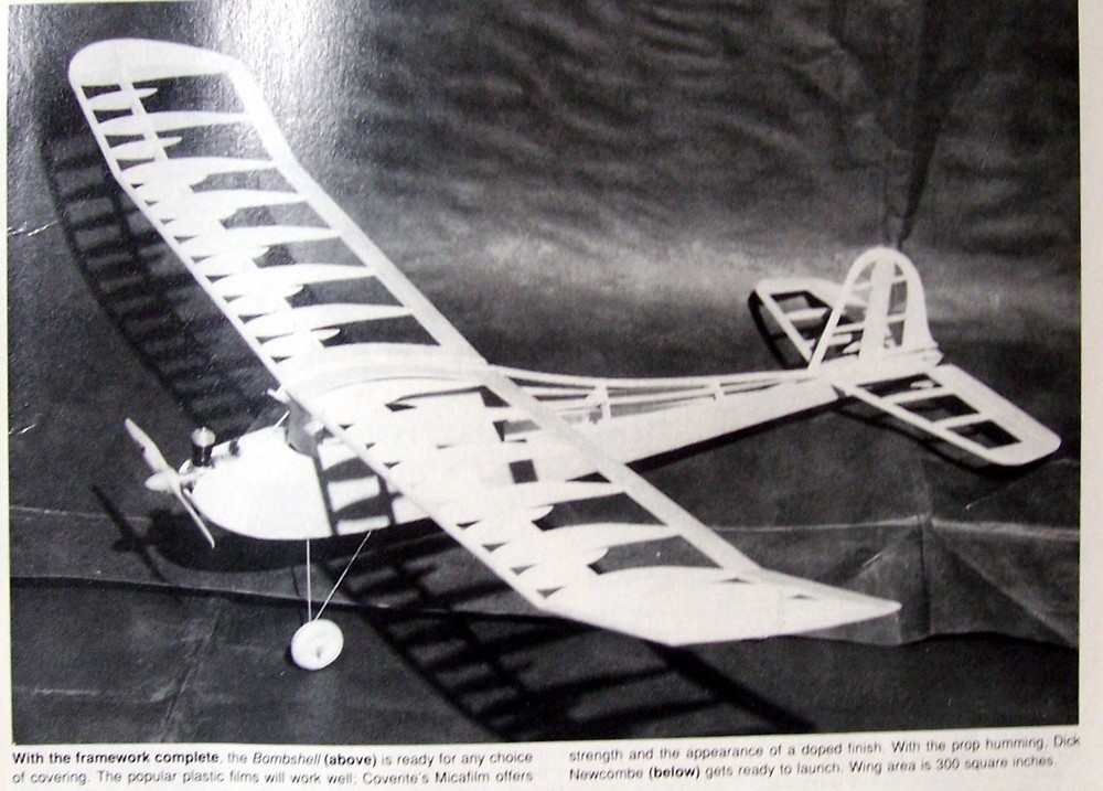 BABY BOMBSHELL PLAN + CONSTRUCTION ARTICLE to Build 42" 1/2A RC Model Airplane