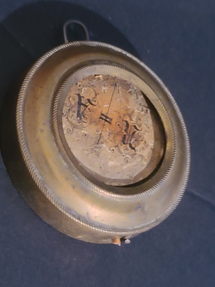 Vintage Brass Mantle Clock Part Compass Weight