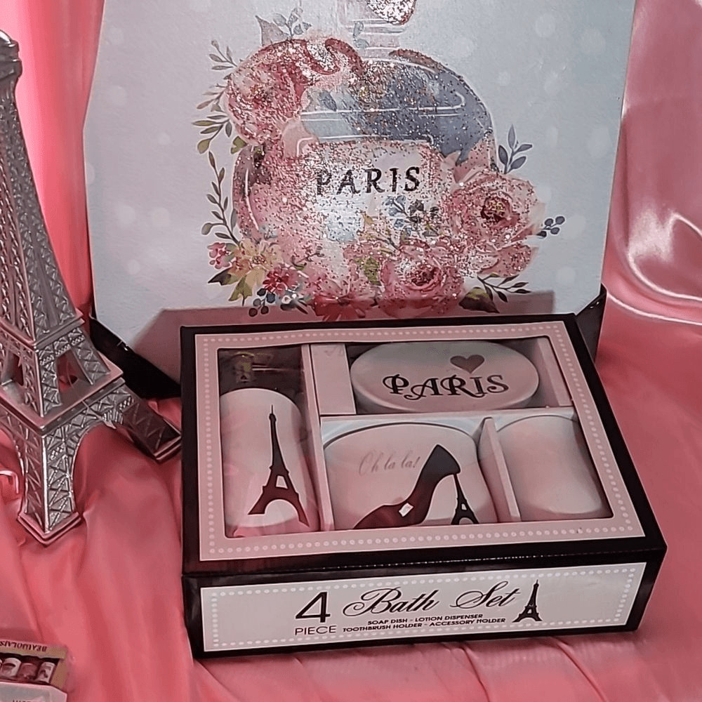 Ceramic PARIS 4 PIECE BATH SET. New in box