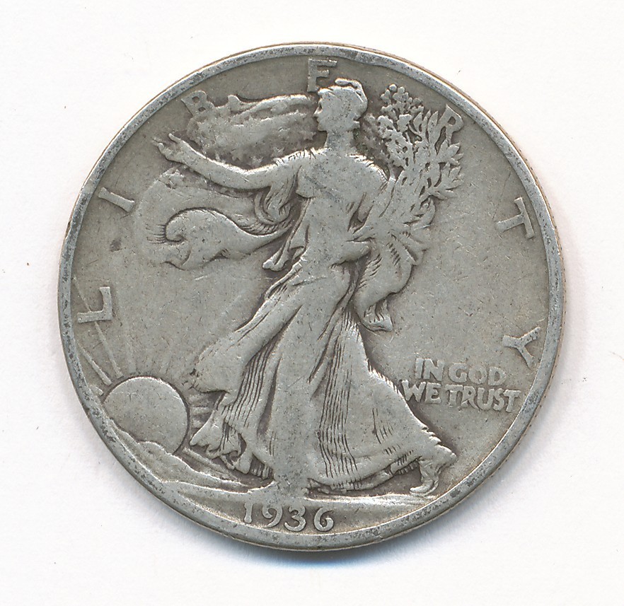 1936 D WALKING LIBERTY SILVER HALF DOLLAR