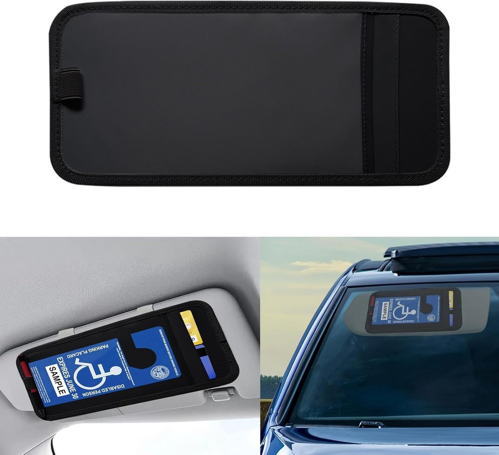 Placard Holder for Auto, Parking Permit Sign Protector for Car Visor, Visor Plac