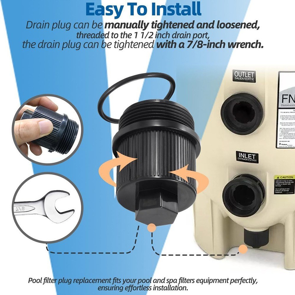 Spa Cleaning Drain Filter Assembly Leak-proof Filter Robust Plastic Material