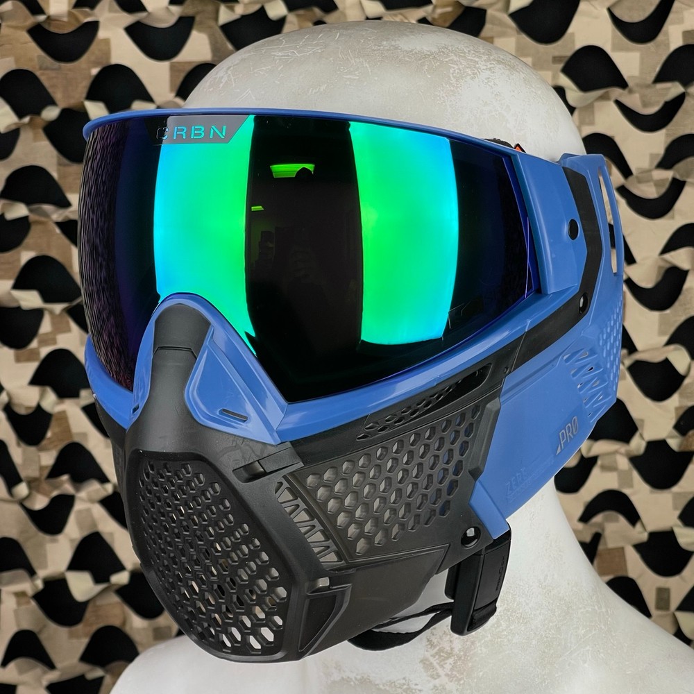 Carbon CRBN Zero Pro Paintball Mask (More Coverage) - Cryo - Grey - Leaf Mirror