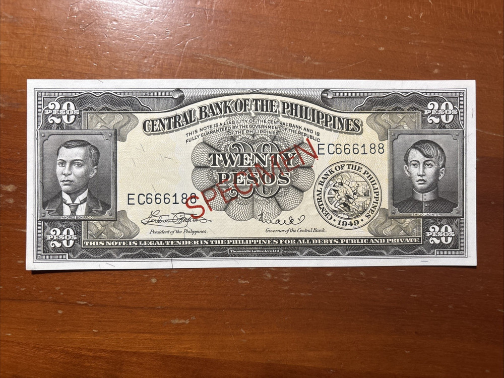 Philippines 20 Pesos 1949 SPECIMEN
