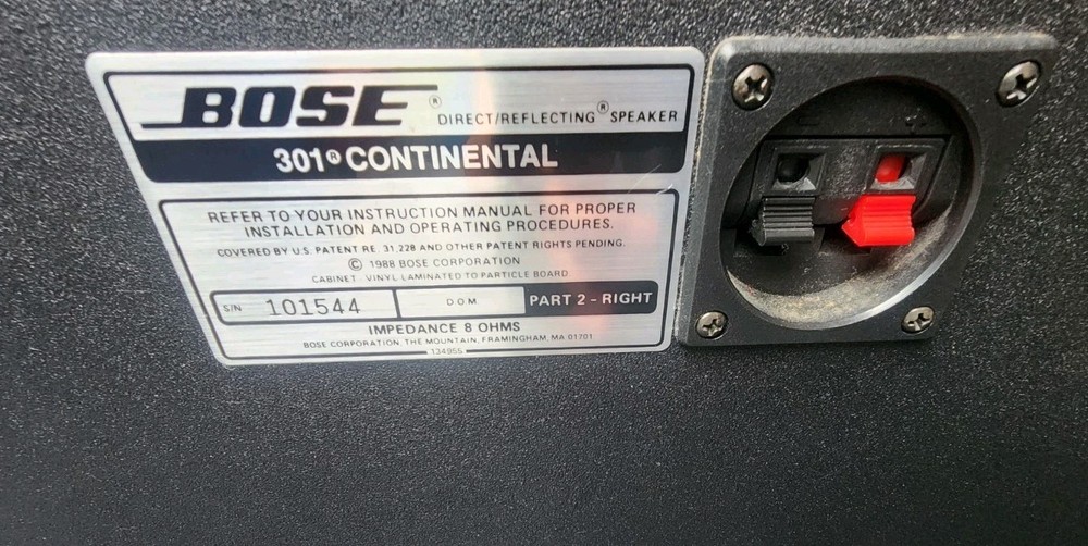 Bose 301 Continental Direct Reflecting Speakers