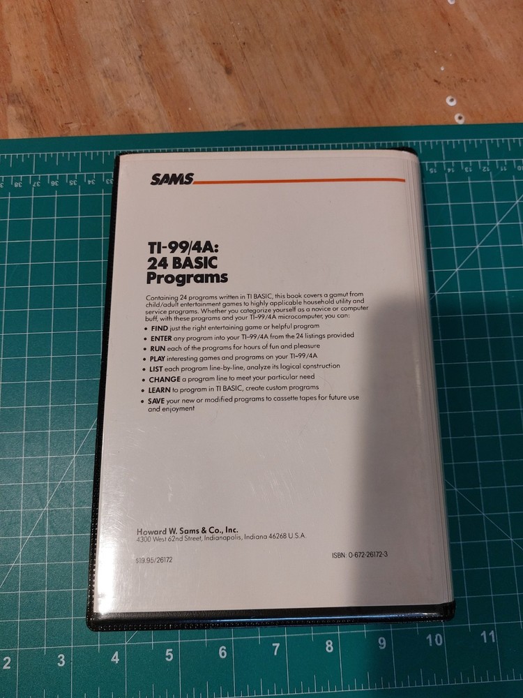 Texas Instruments TI-99/4A: 24 Basic Programs Sams 26172 Cassette in case