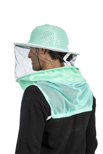 Three Layer Ventilated Beekeeping Veil in Round (3-Layer Hat, Aqua) Aqua