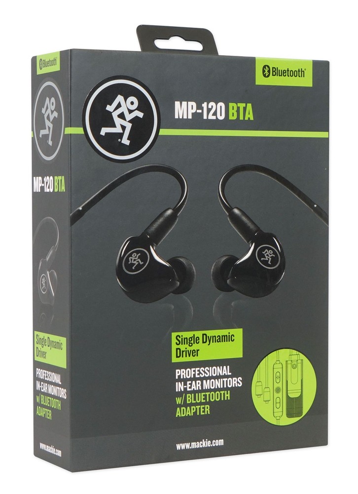 Mackie MP-120 BTA Single Dynamic Driver In-Ear Monitors w/Bluetooth+Backpack