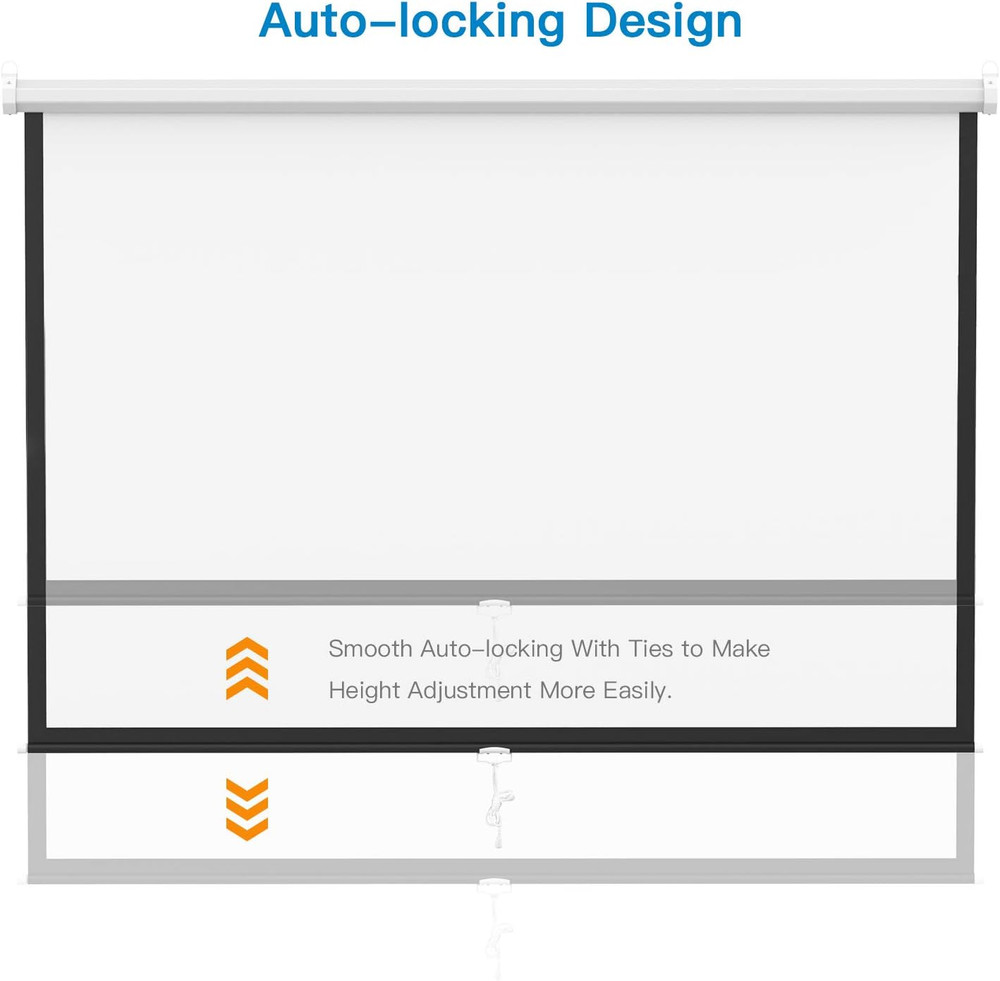 PERLESMITH 100 Inch Projector Screen Pull Down, 16:9 HD Retractable Rising Proje