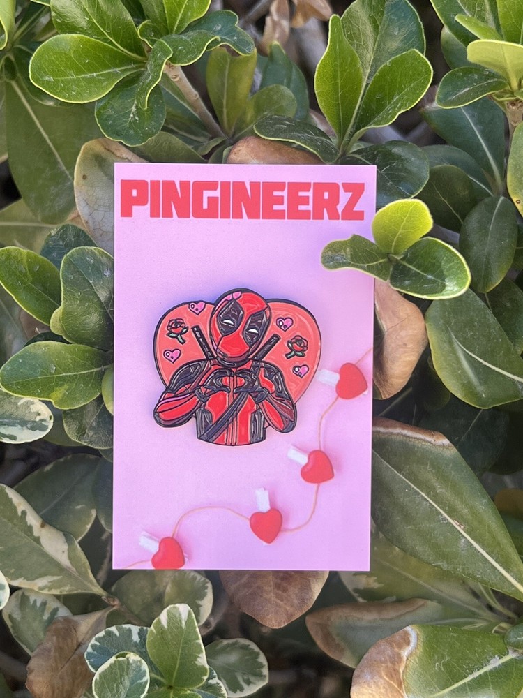 Deadpool Hand Heart Pose Enamel Pin Valentines Day