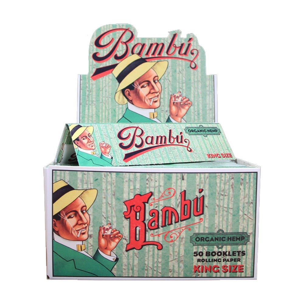 Bambu Organic Hemp King Size Rolling Papers, 50 Booklets