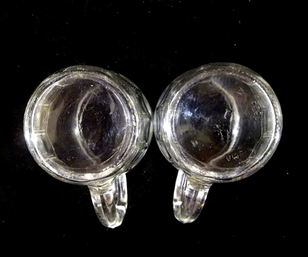 Set of 2 Clear Glass 7 oz Mugs