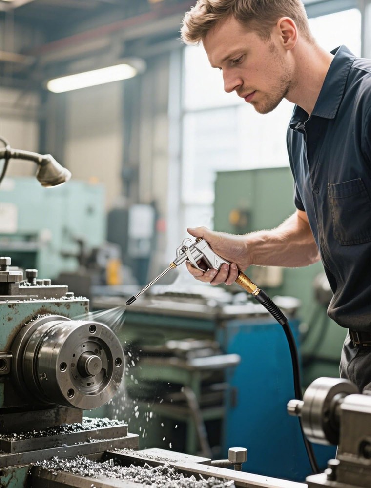 Powerful Air Blow Gun with High Volume Flow & Easy Control, Includes Extensions