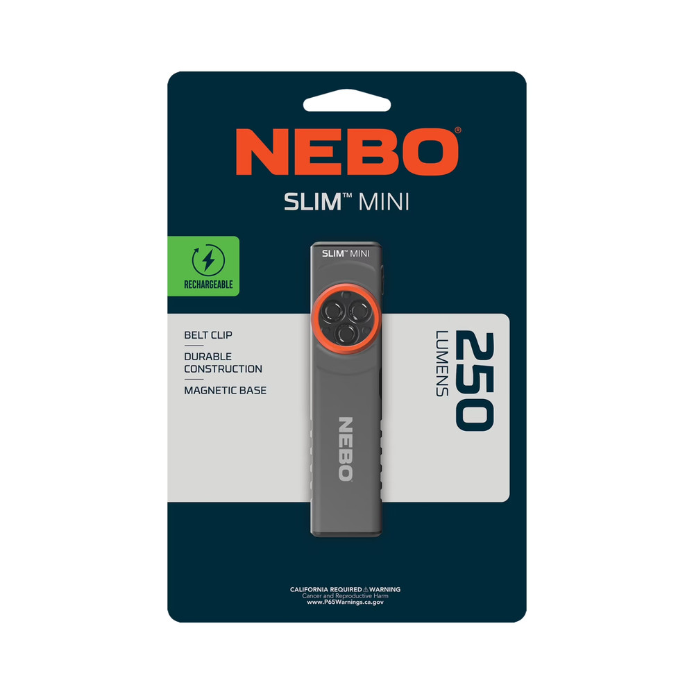 NEBO Slim Mini 250 Lumen LED Rechargeable Compact Pocket Flashlight