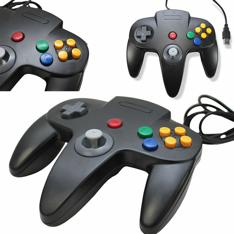 Black Gray NEW Wired Nintendo 64 N64 USB Controller For PC & Mac Computer Game