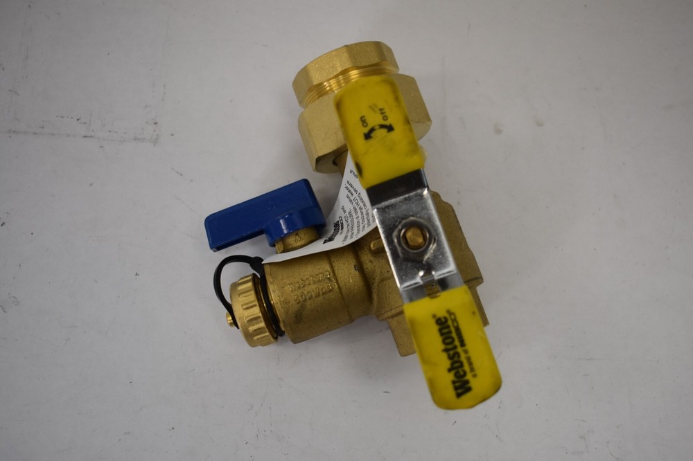 Webstone 1" IPS Isolator Water Heater Service Valve Blue Handle 500 WOG E2
