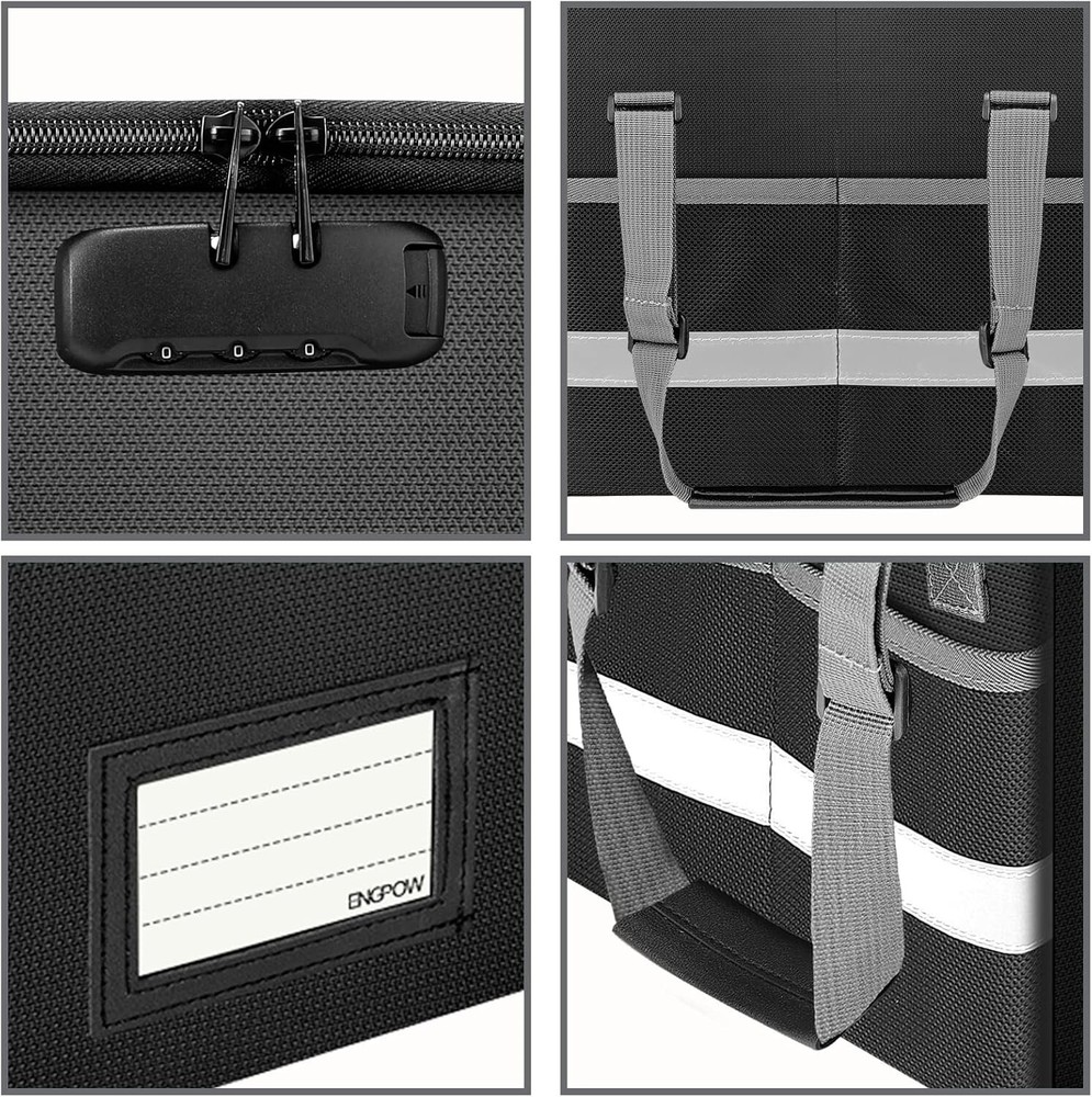 Fireproof Document Organizer with Lock - Portable and Waterproof Storage Box