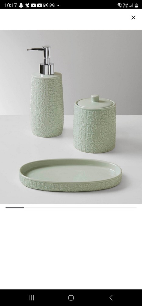 Decor Studio Emily 3-Pc. Bath Accessory Set - Aqua