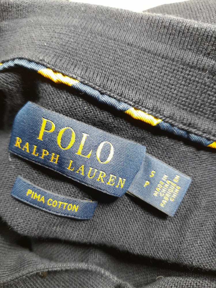 Ralph Lauren Men's Jumper S Blue 100% Cotton Collared Pullover