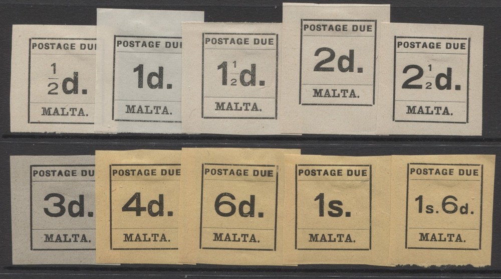 MALTA - 1925 POSTAGE DUE SET MINT(MH) SG.D1-10 (REF.H10)