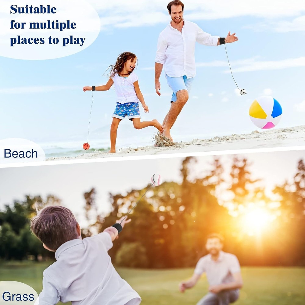 Durable 2.48 Inch Wrist Return Balls for Kids - 6 Pack Fun Exercise Balls