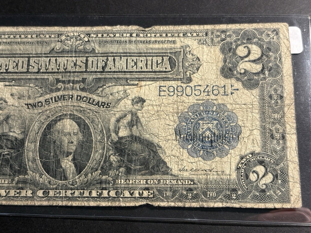 1899 $2 Silver Certificate Note — Circulated