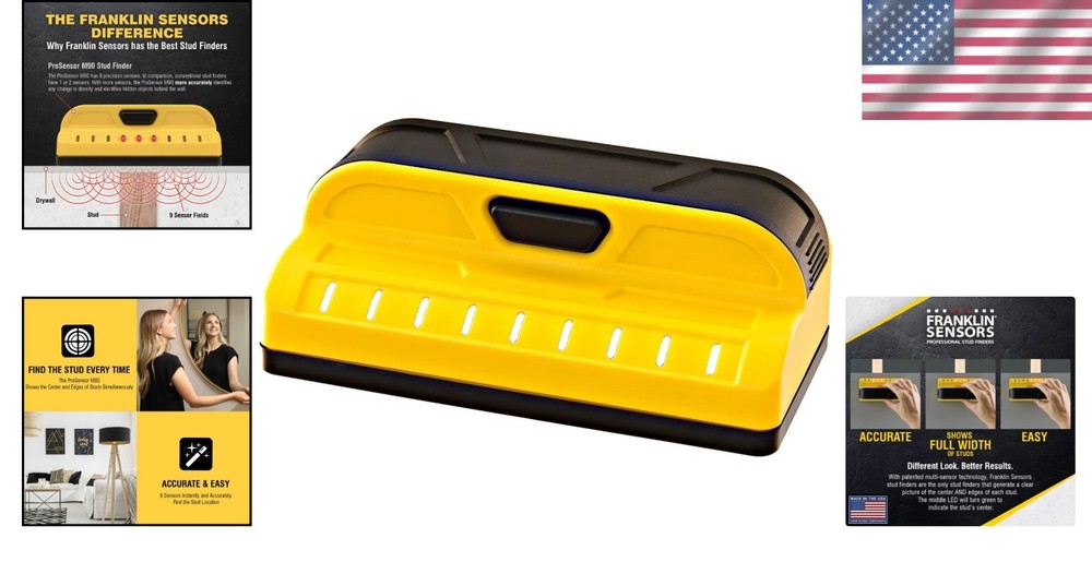 Accuracy Unleashed: ProSensor M90 Wood & Metal Stud Finder - 1.5" Deep Scan