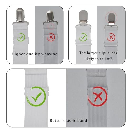 8-Pack Bed Sheet Holder Straps Fitted Sheet Keepers Bedsheet Holders