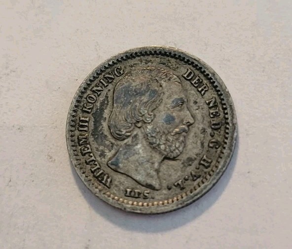 1850 Netherlands 10 Cents  William III  World Silver Coin
