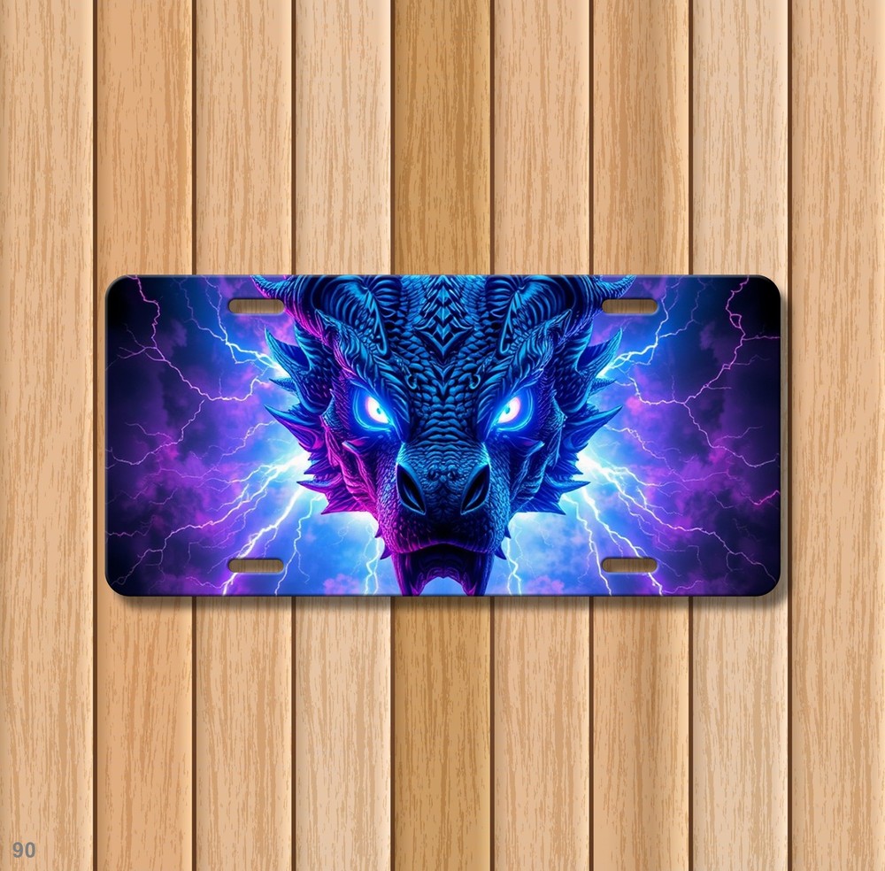 Dragon License Plate Power Dragon Visual Art Text Option Available Decor Plate