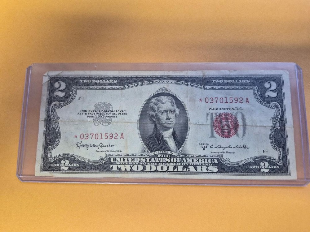 1953 2 Dollar Bill Red Seal Star Note