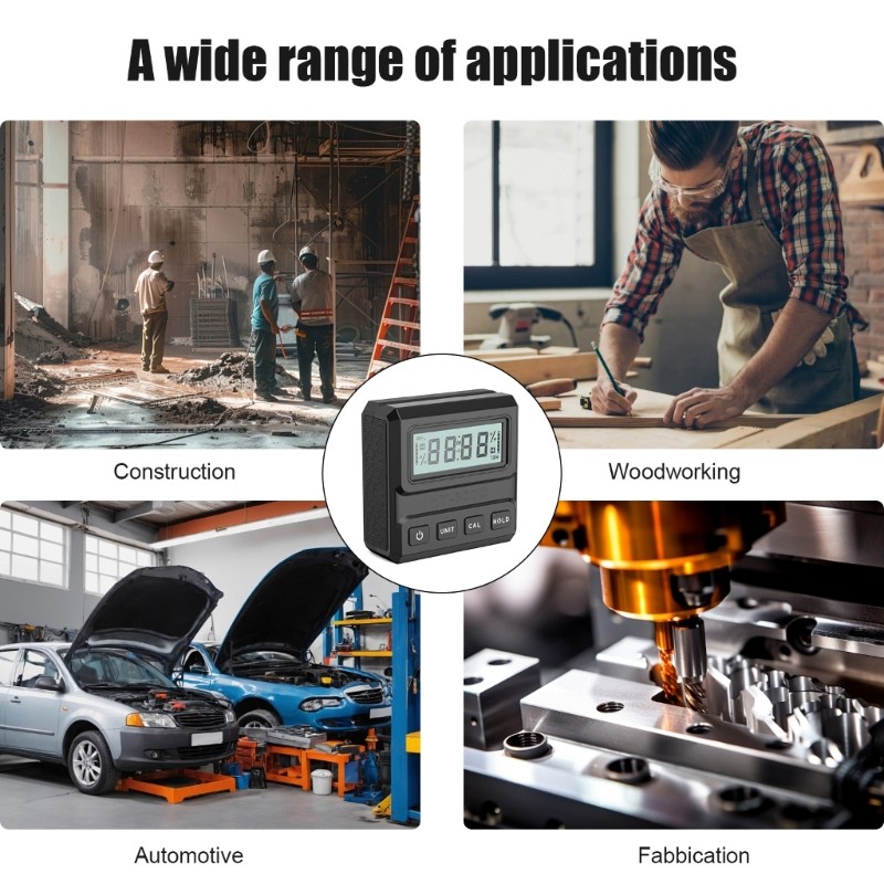 Digital Angles Meter Protractor Inclinometer Level Tool With Data Hold Function