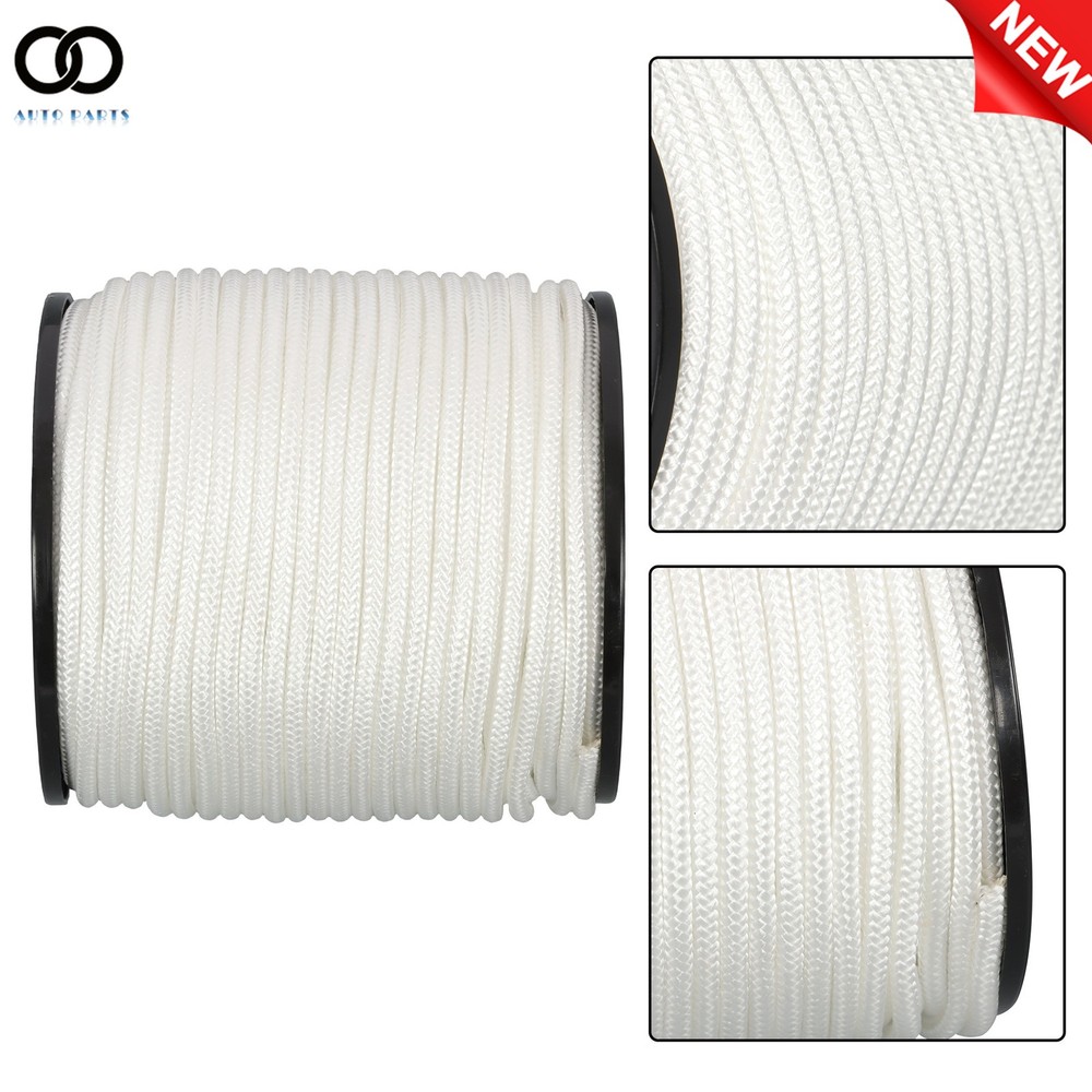1/4 Inch Polyester Cord - 250 Foot Spool Industrial Solid Nylon Braid Rope White