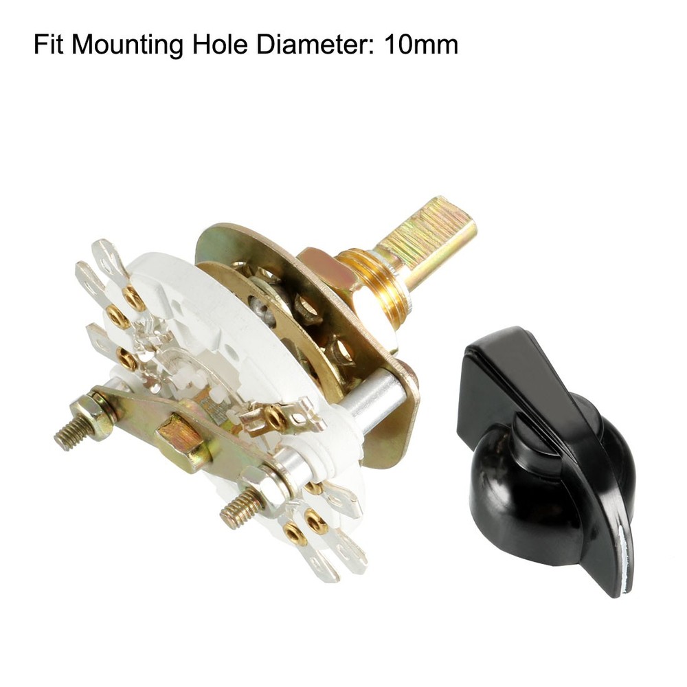 2P3T 2 Pole 3 Throw Single Deck Band Channel Rotary Switch Selector Knobs