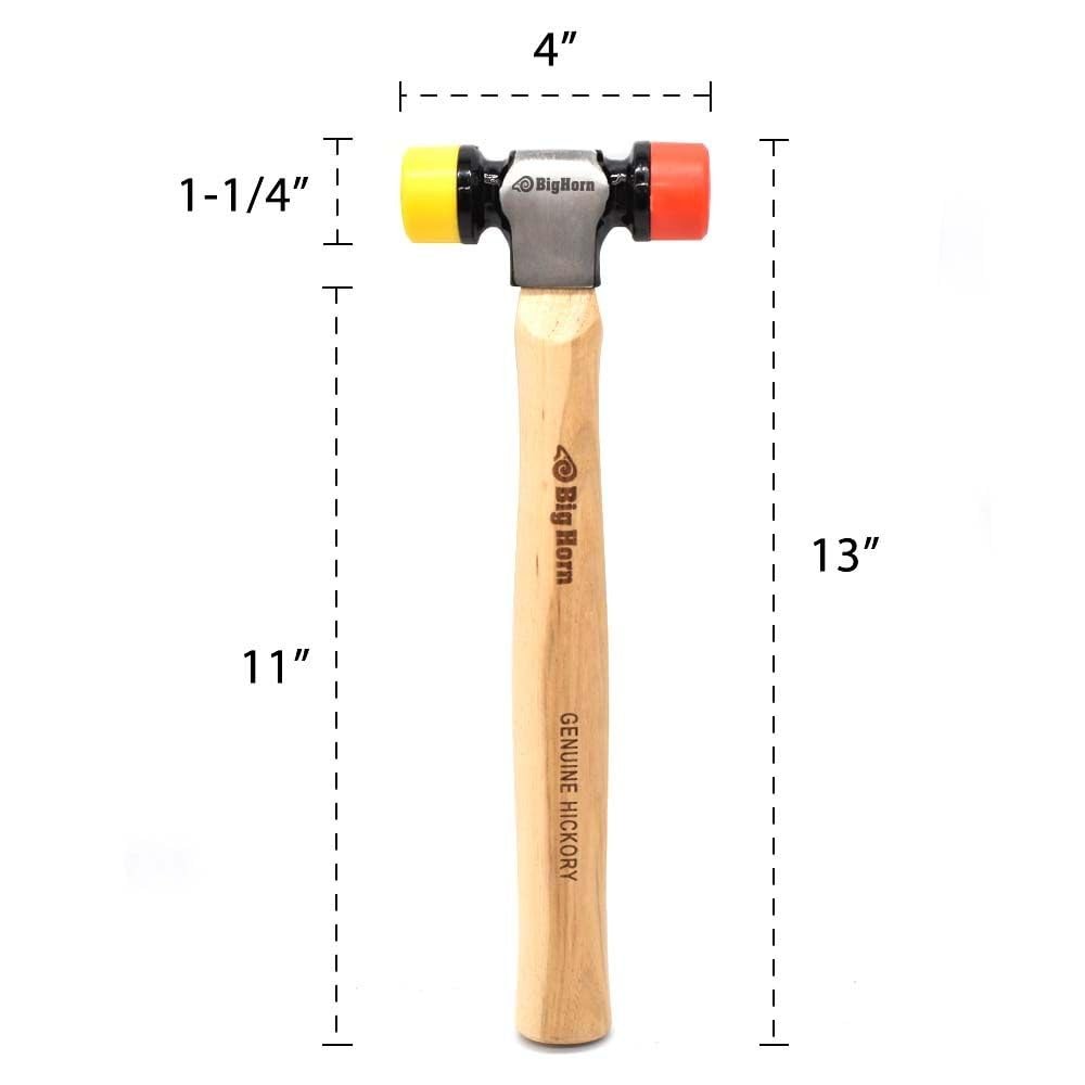 15129 12 Oz Hickory 2-Sided Soft Face Mallet