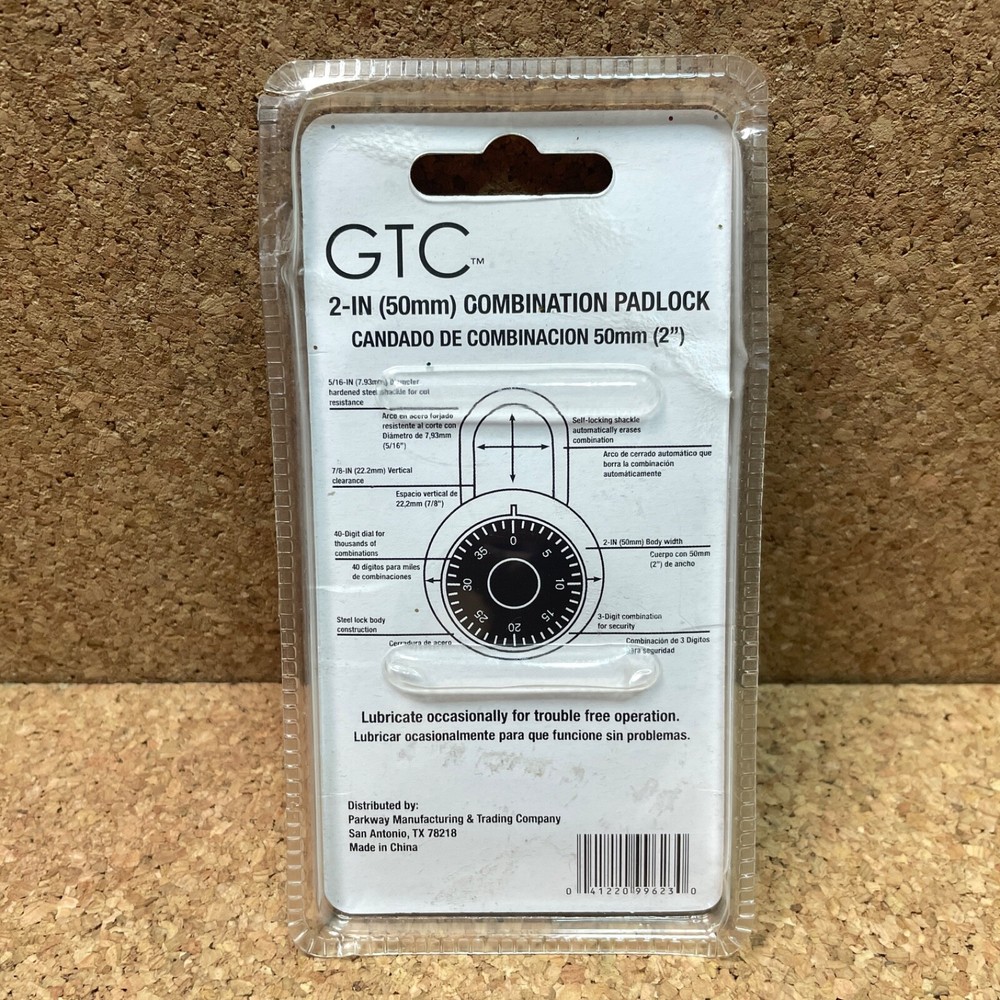 GTC 2-Inch (50mm) Combination Padlock