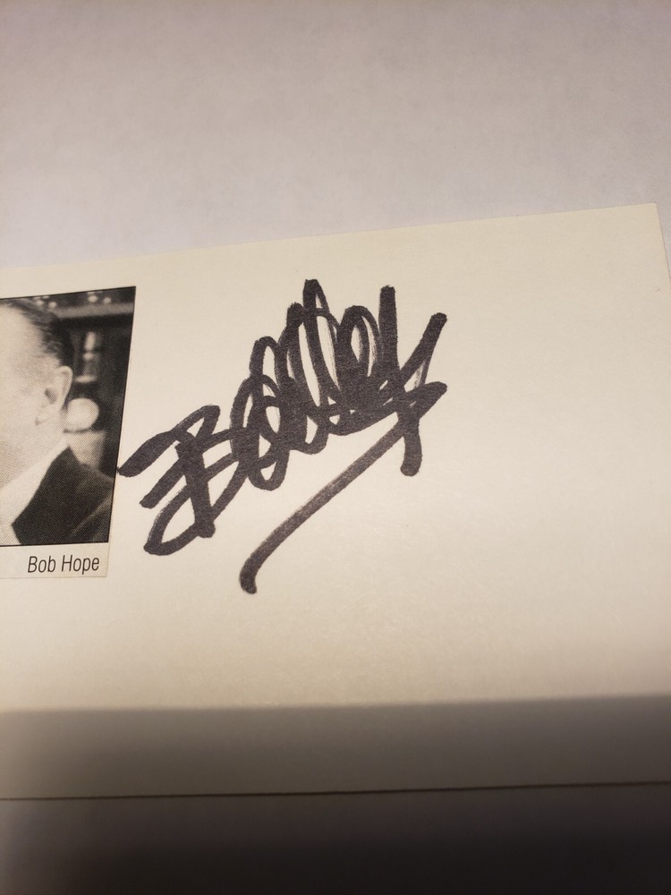 Bob Hope signed 3x5 index card Vintage