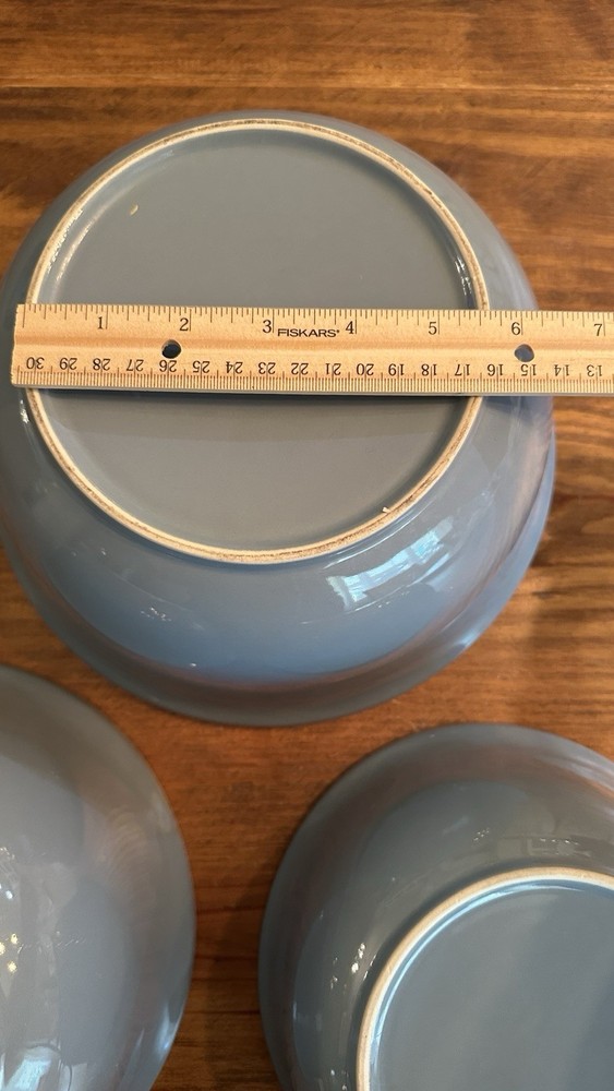 Ceramic Nesting Mixing Bowl Set 3 Blue And White Heavy Unbranded 10” Diameter