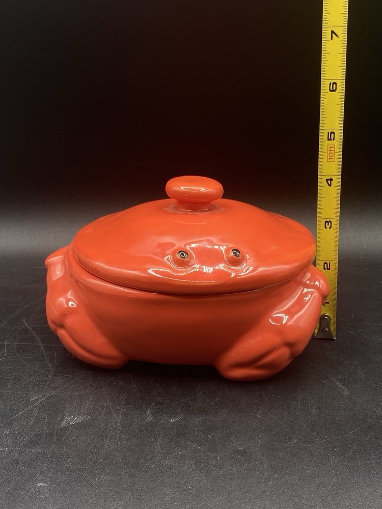 Red Crab Pot Brie Cheese Baker Dip Charcuterie Appetizer Ceramic
