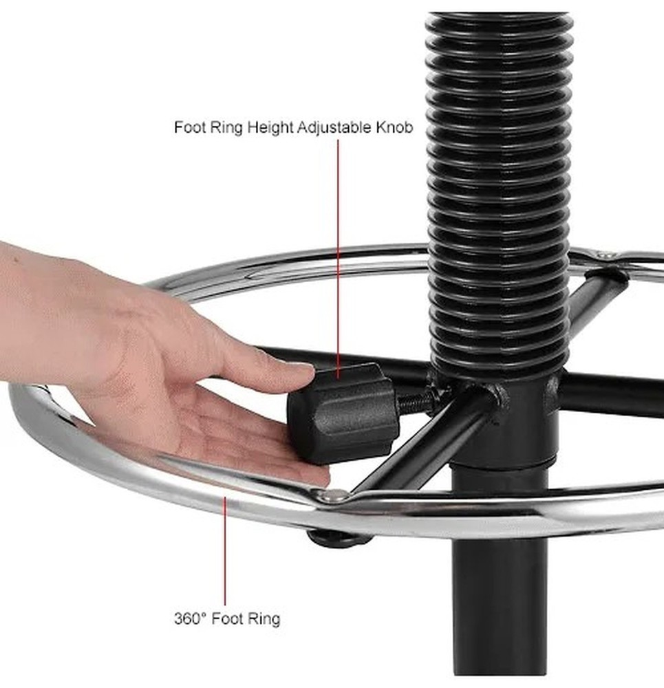 Interion? Vinyl Drafting Stool, Black