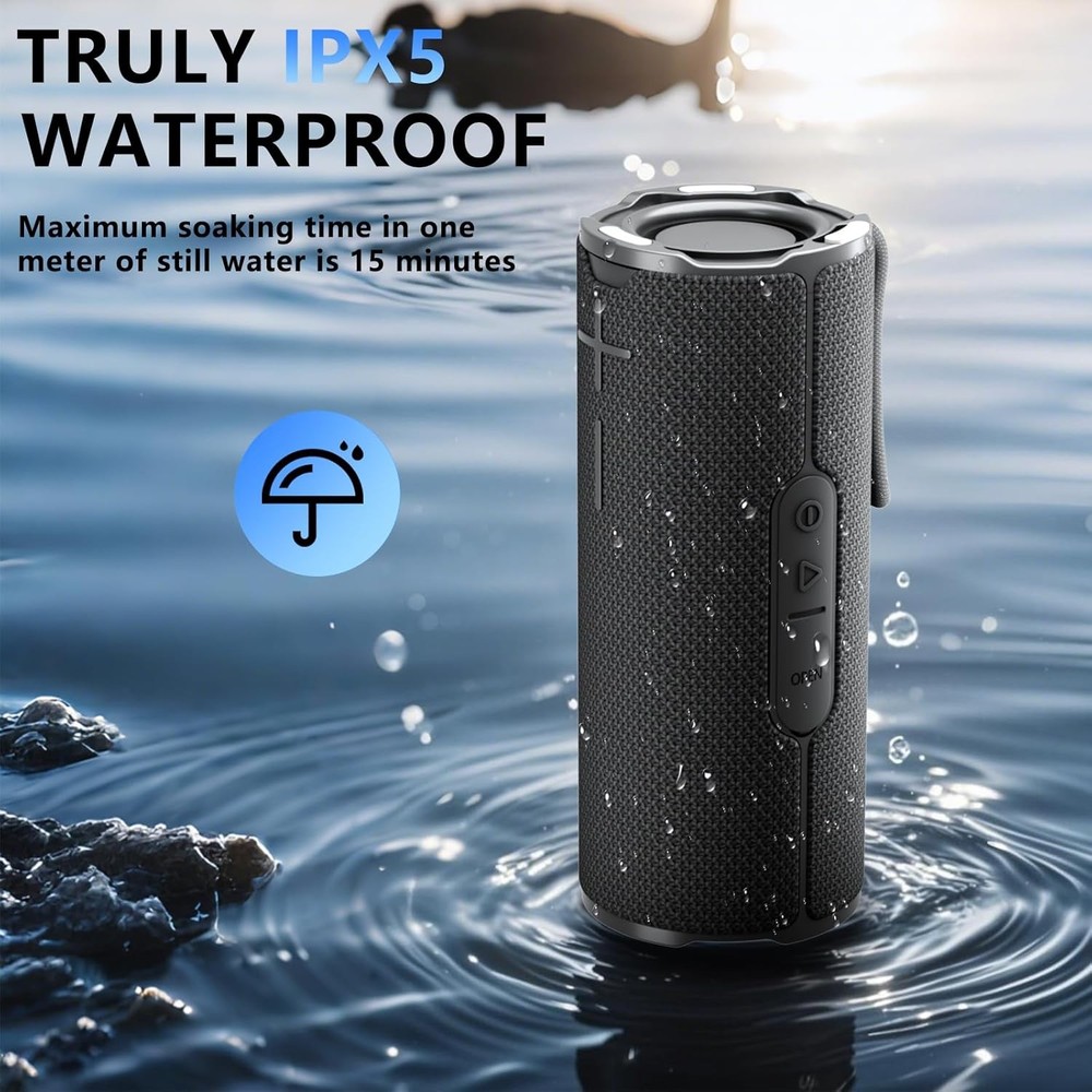 COOPERS Portable Bluetooth Speaker, Wireless IPX5 Black
