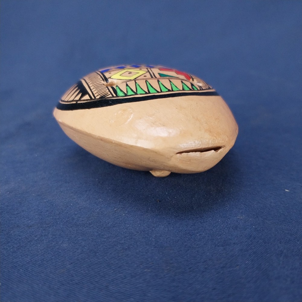 Vintage Handpainted Peruvian Terra Cotta Whistle