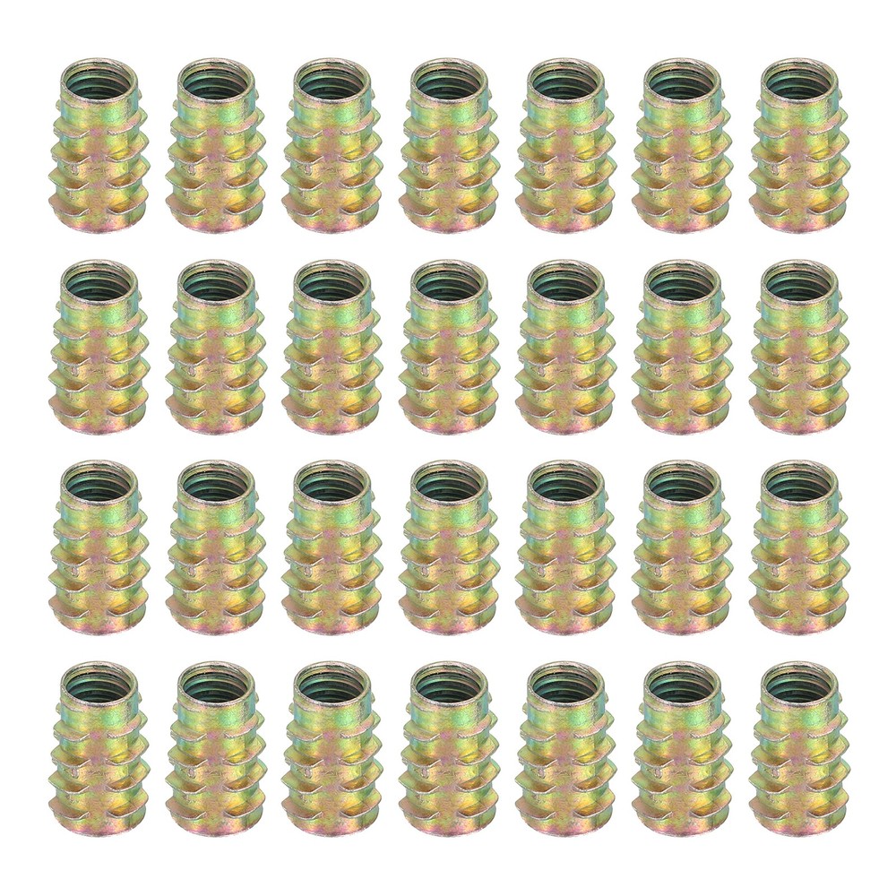 28Pcs Threaded Inserts for Wood, Zinc Alloy M8 Hex-Flush Thread Inserts 18mm