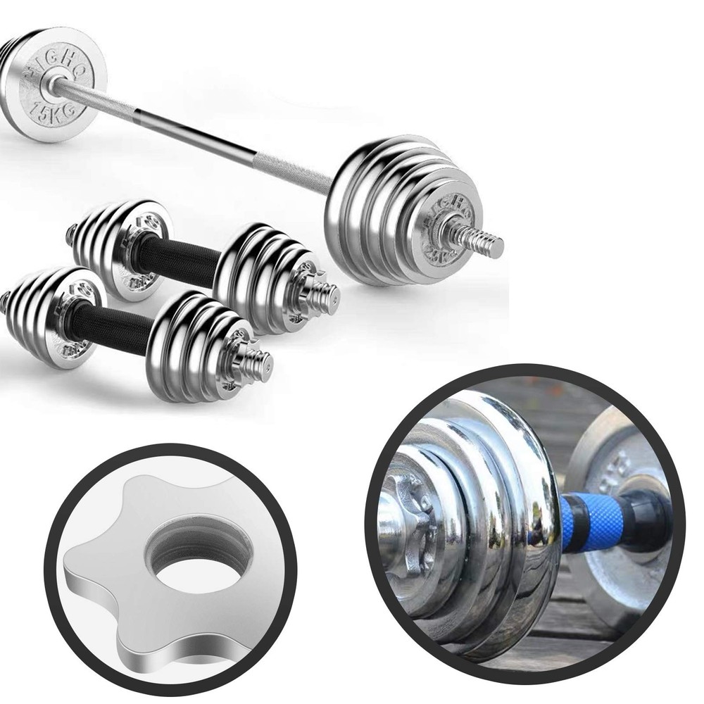 2 Pack Barbell Collars Hex Nut Anti Slip Dumbbell Weight