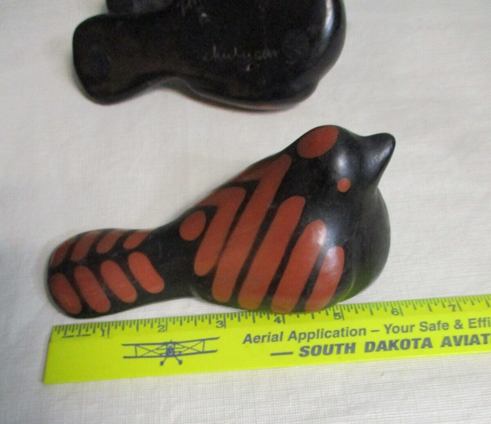 3 Chulucanas Peru Peruvian Pottery Signed - Art Pottery Birds