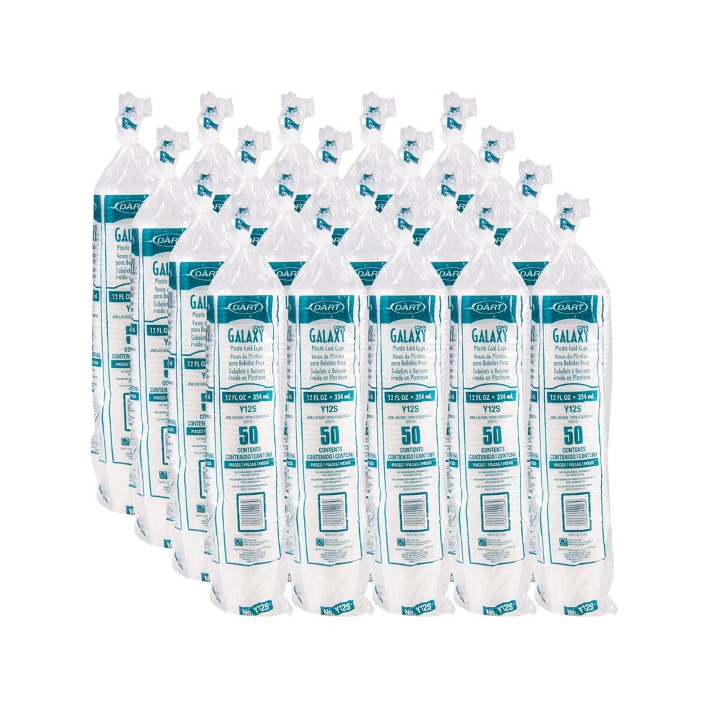 Dart Y12S Conex Galaxy 12 oz Cold Cup Translucent Polystyrene 1,000/Case