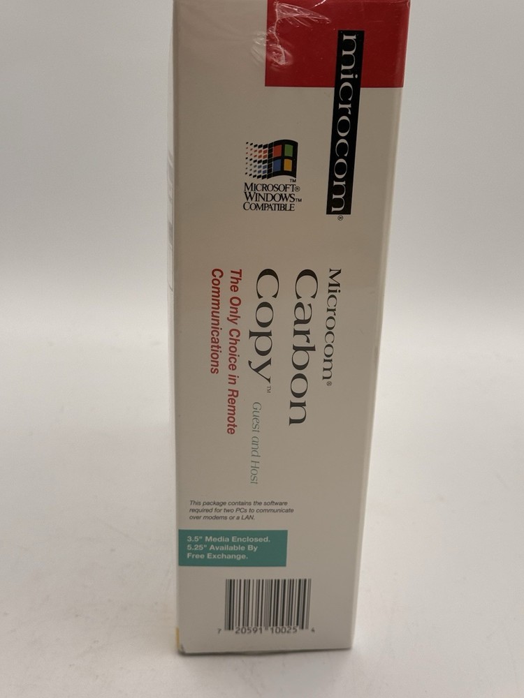 Microcom Carbon Copy v2.5 Remote in, copy files over LAN for Windows 3.1 (1993)