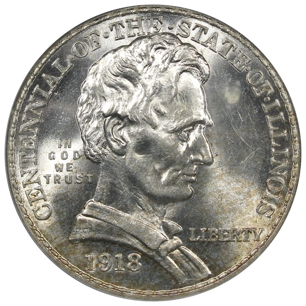 1918 Lincoln Commemorative Half Dollar PCGS MS64 CAC Flashy 50C